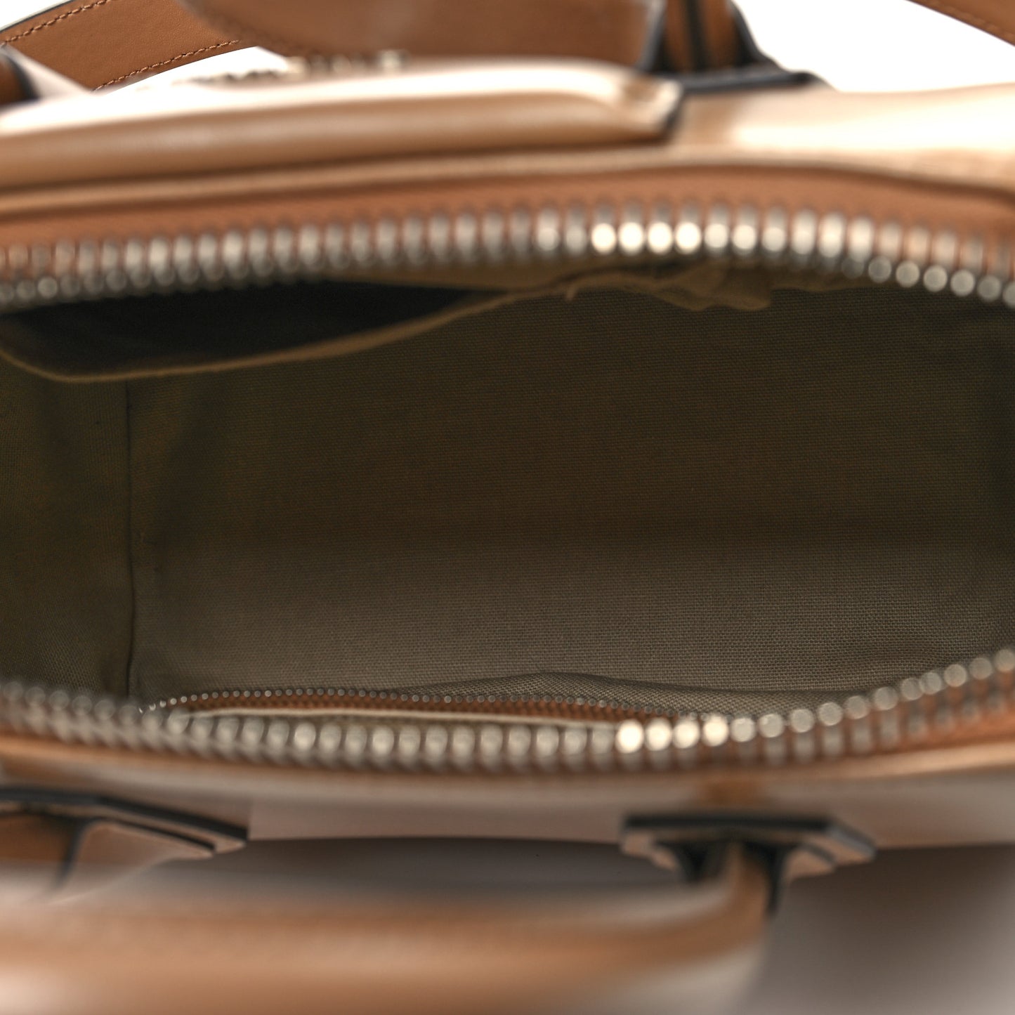 Shiny Lord Calfskin Small Antigona Dark Beige