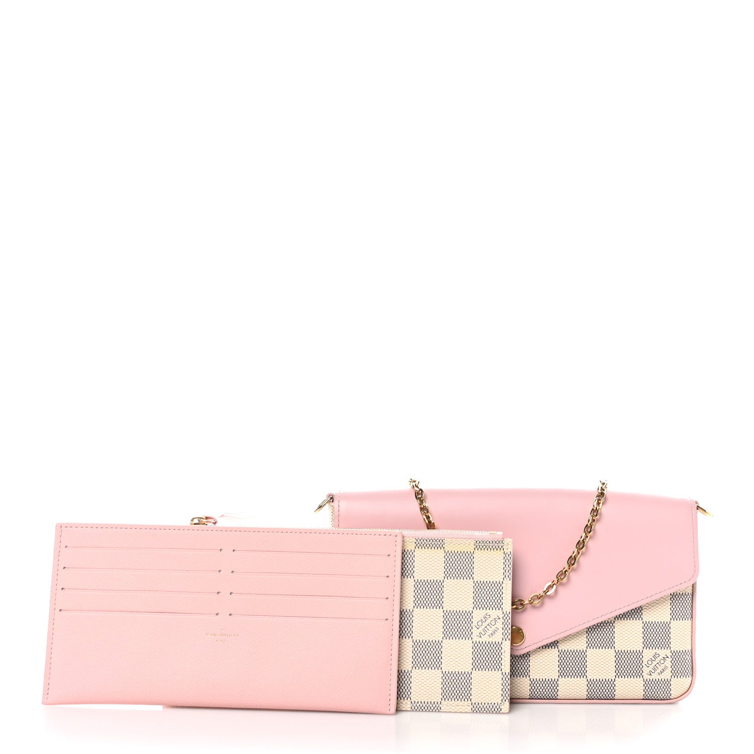 Louis Vuitton Damier Azur Calfskin Pochette Felicie Eau de Rose 2 of 10