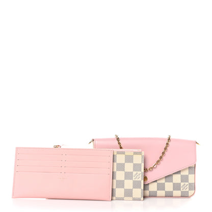 Louis Vuitton Damier Azur Calfskin Pochette Felicie Eau de Rose 2 of 10