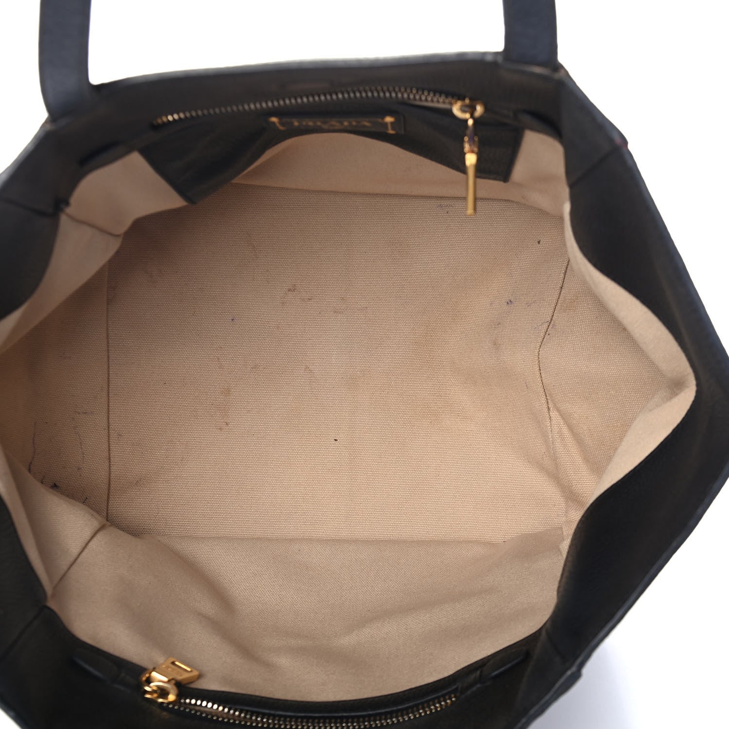 Prada Vitello Daino Tote Black 4 of 5