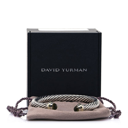 David Yurman Sterling Silver 14K Yellow Gold Prasiolite 7mm Cable Classics Bracelet 6 of 6