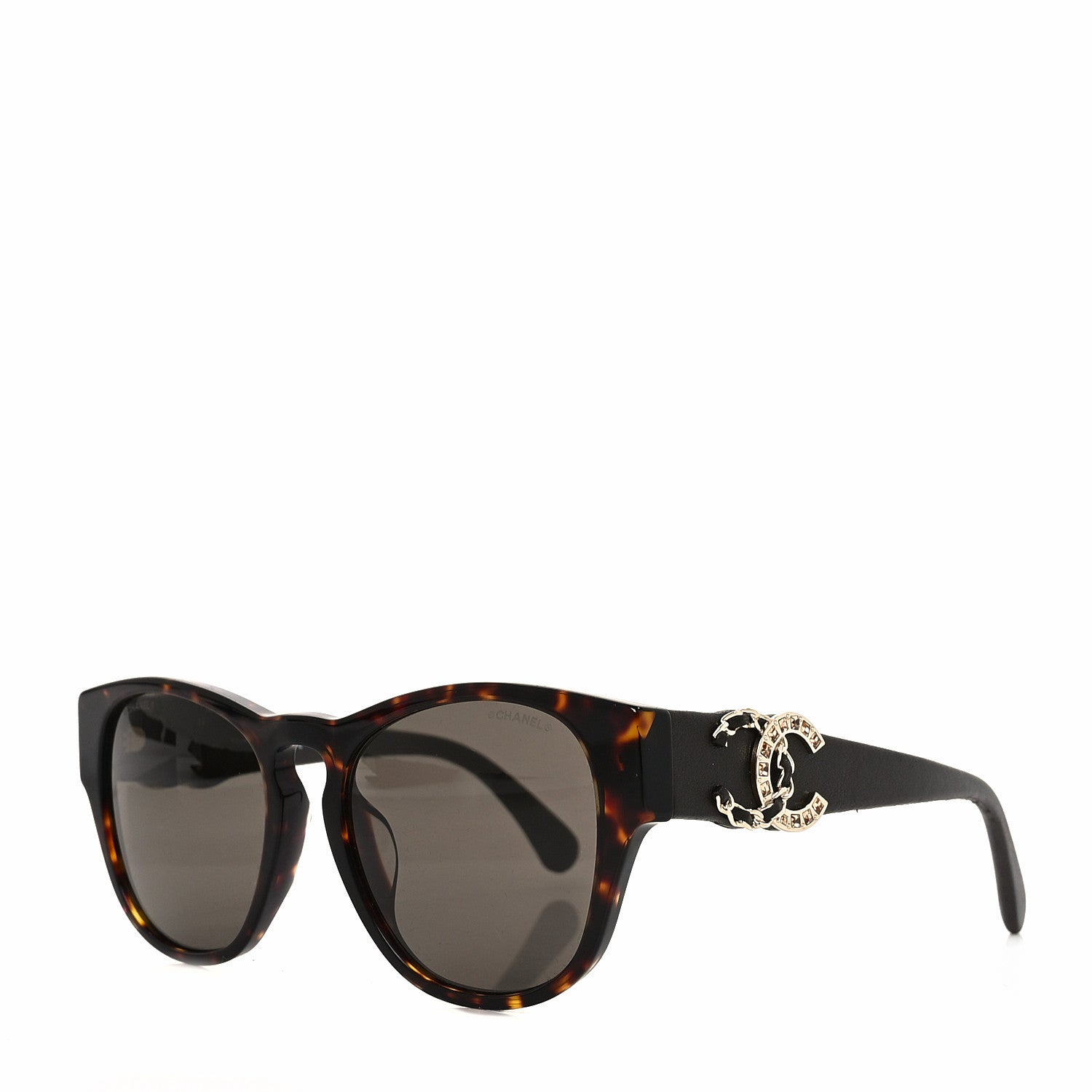 Chanel Crystal Lambskin CC Sunglasses 5455-Q-A Tortoise 1 of 7
