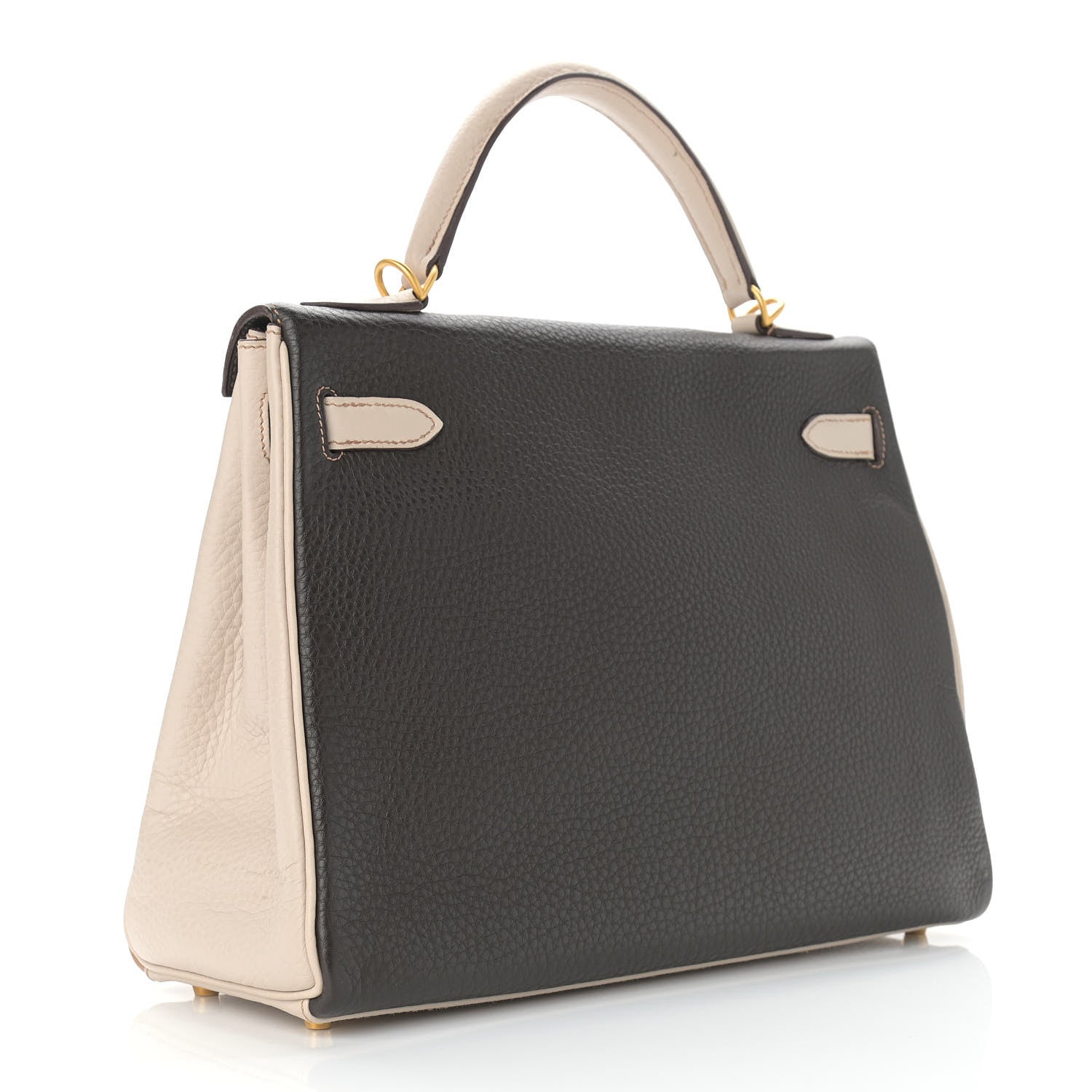 Hermes Togo Tri-Color Kelly Retourne 32 Tabac Camel Ebene Parchemin 2 of 13