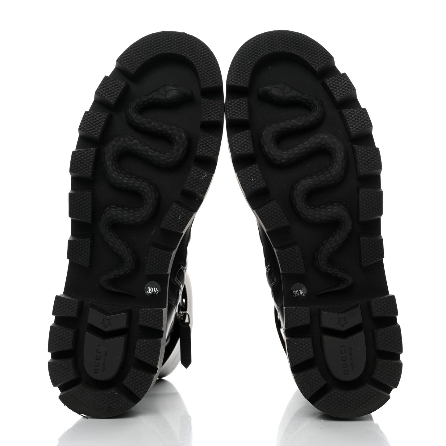 Nappa Frances GG Matelasse Platform Combat Boots 39.5 Black