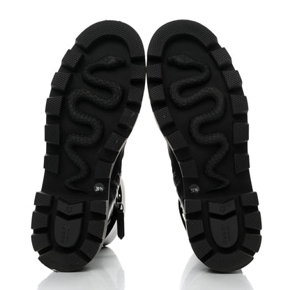Gucci Nappa Frances GG Matelasse Platform Combat Boots 39.5 Black 5 of 9