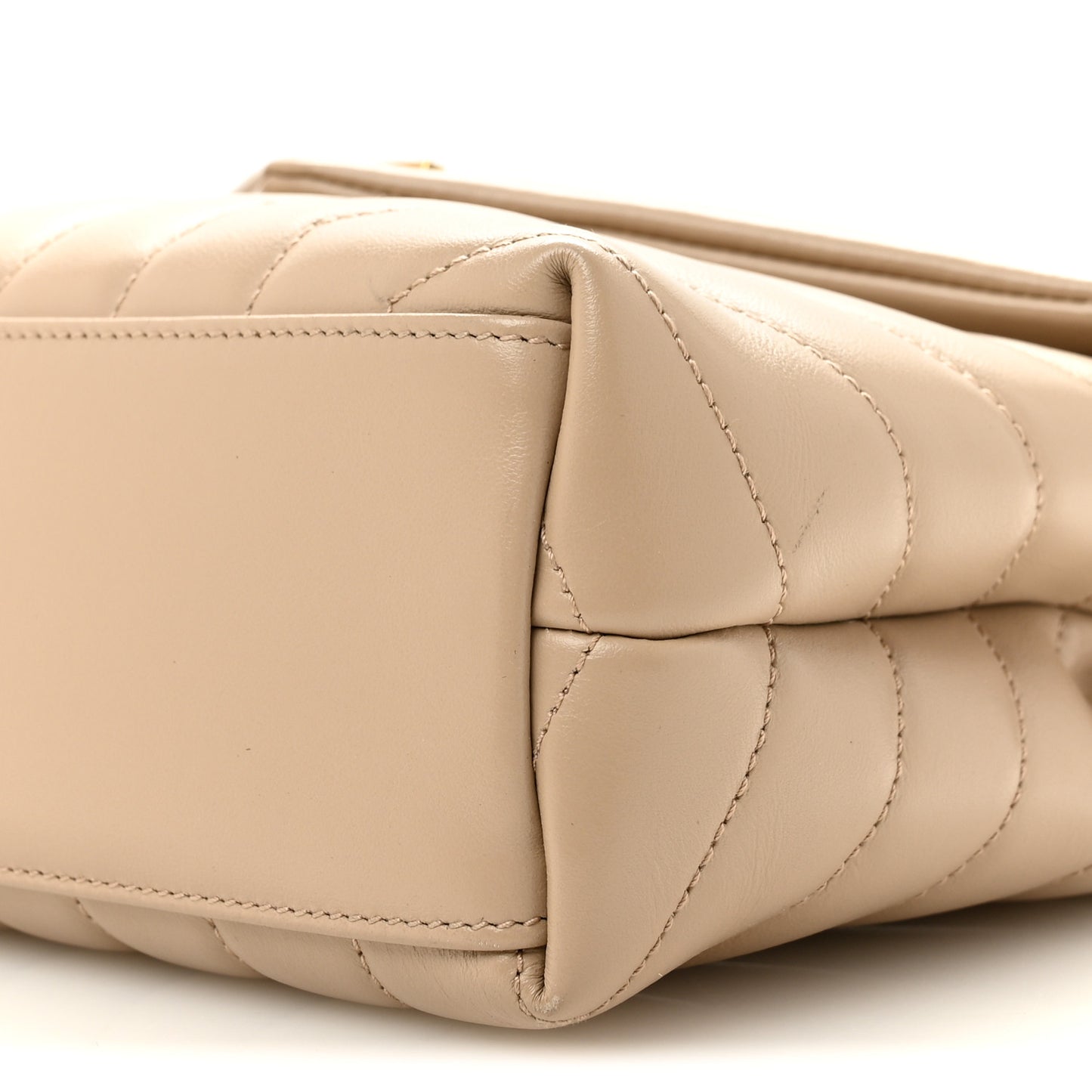 Calfskin Y Quilted Monogram Small Loulou Crossbody Bag Dark Beige