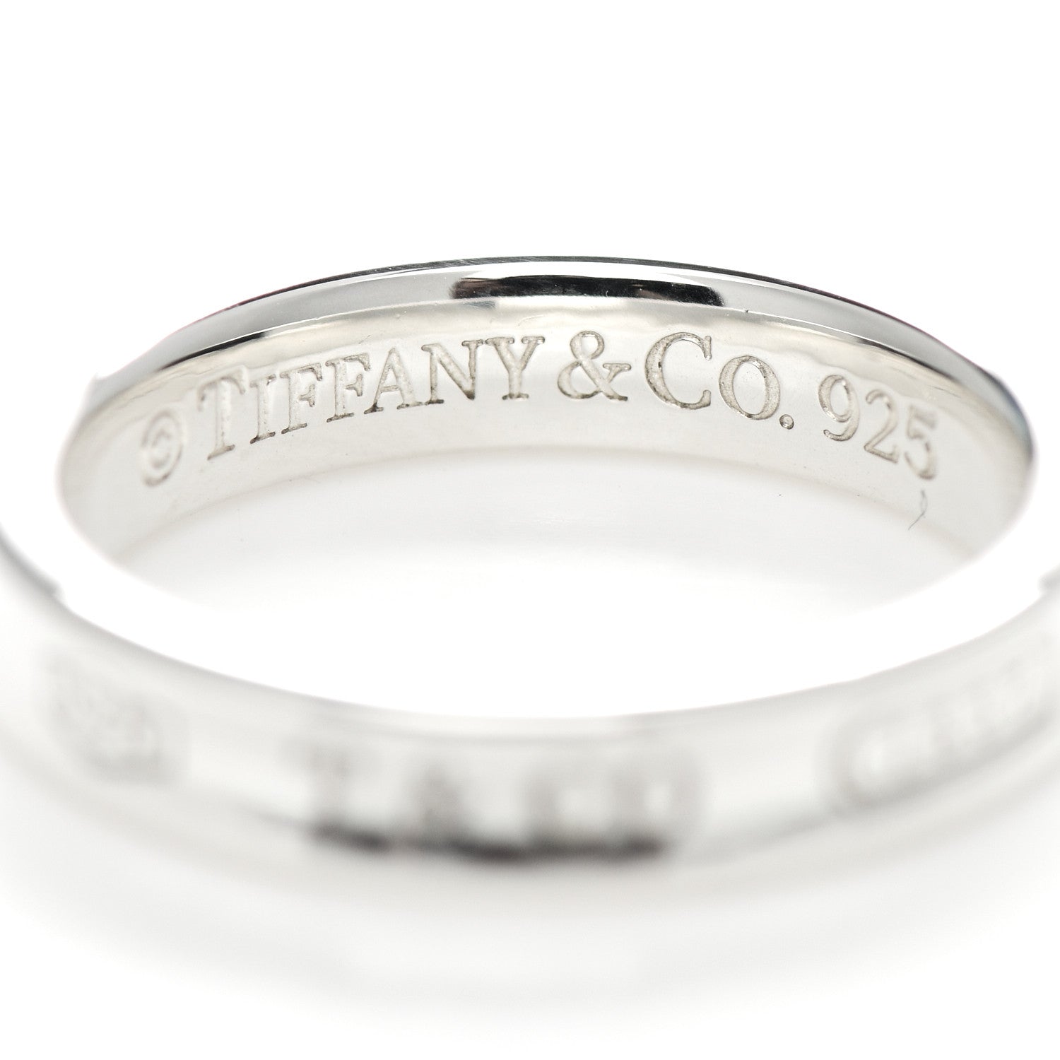 Tiffany Sterling Silver Narrow 1837 Band Ring 53 6.5 4 of 4
