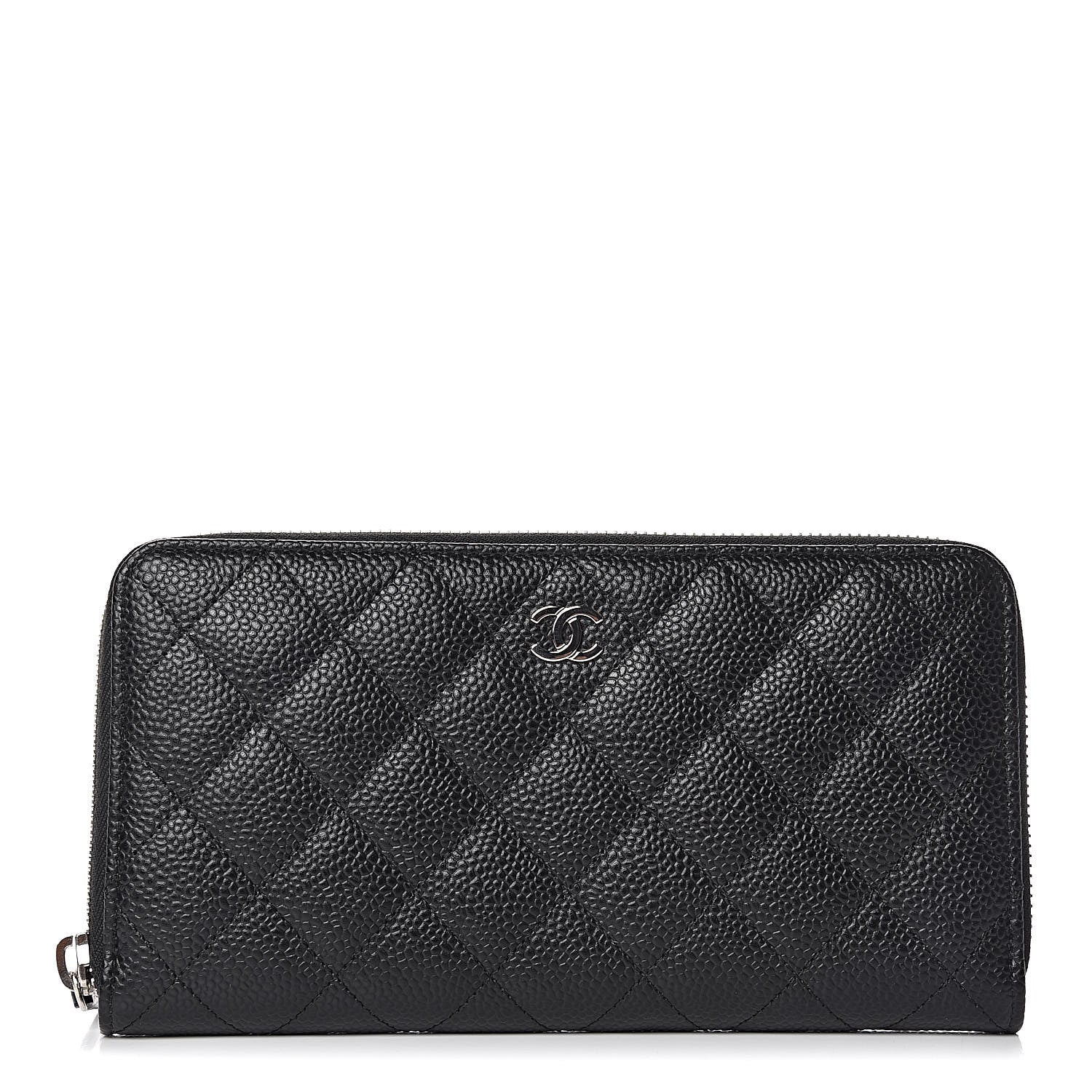 Chanel Caviar Quilted Large Gusset Zip Around Wallet Black 1 of 10