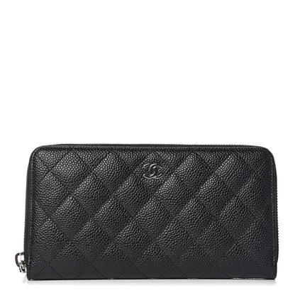 Chanel Caviar Quilted Large Gusset Zip Around Wallet Black 1 of 10