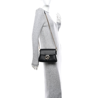 Gucci Dollar Calfskin Interlocking G Crossbody Bag Black 2 of 10