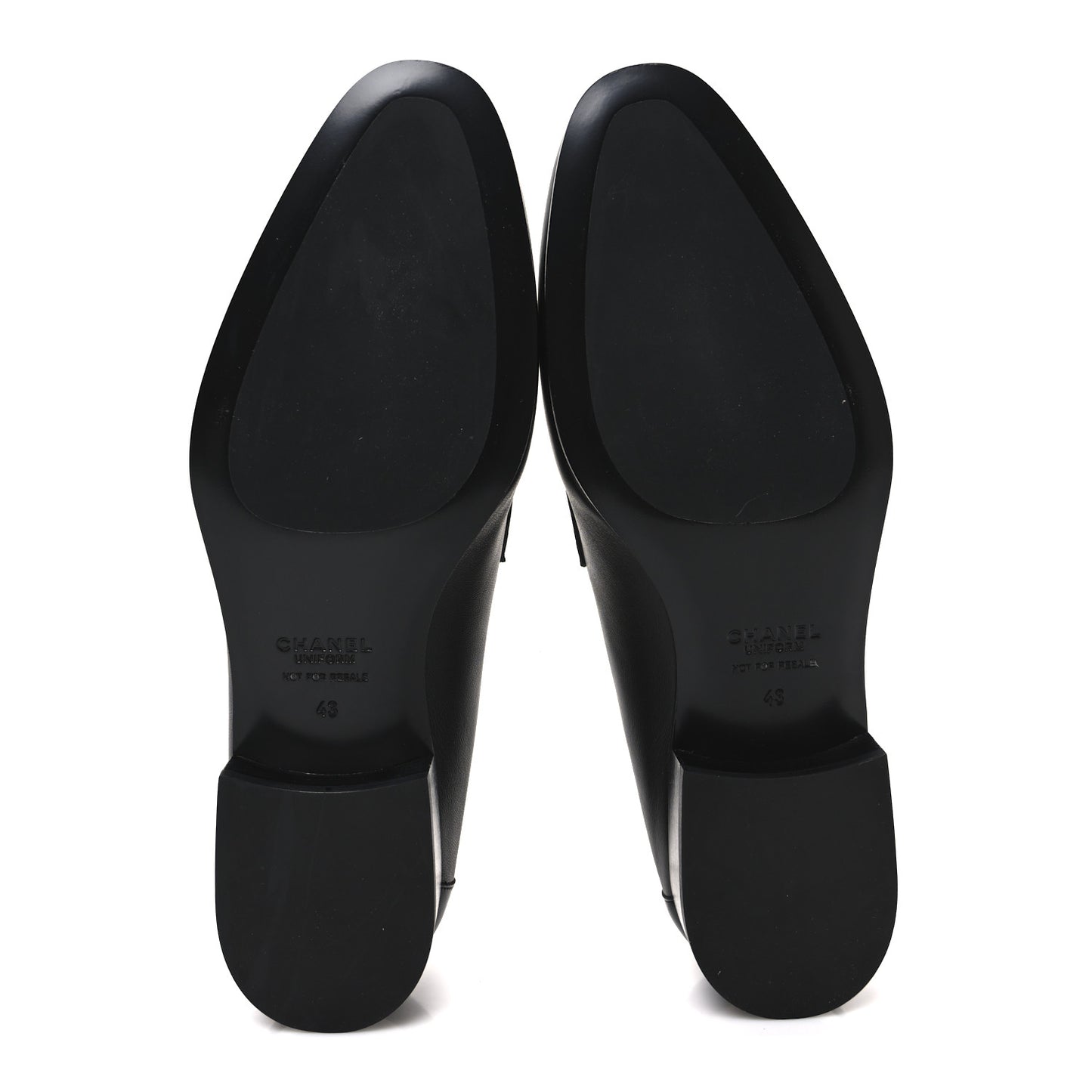 Lambskin Mens Stitched CC Loafers 43 Black