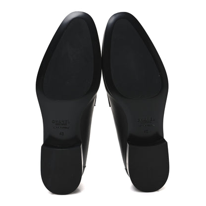 Chanel Lambskin Mens Stitched CC Loafers 43 Black 7 of 10