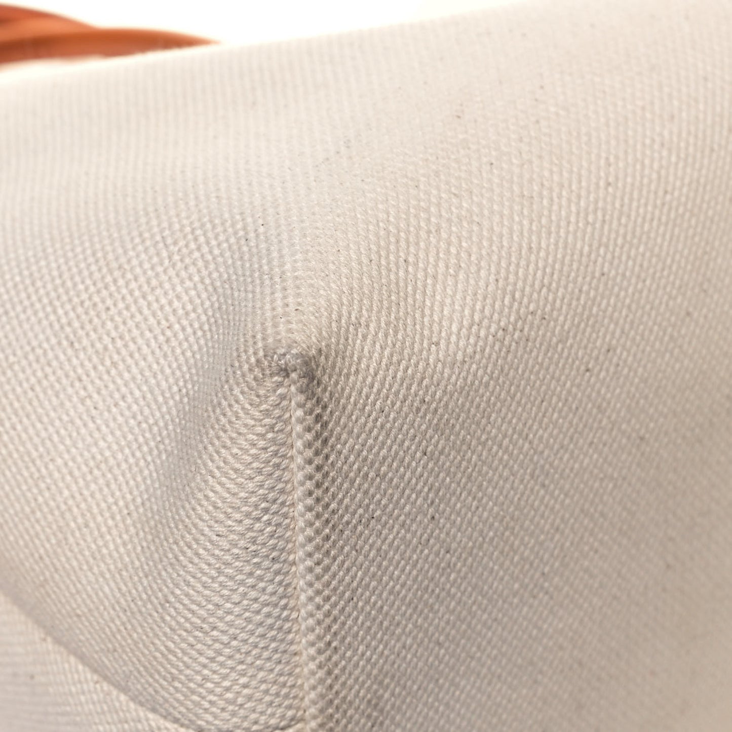 Canvas Calfskin Horizontal Cabas Natural Tan
