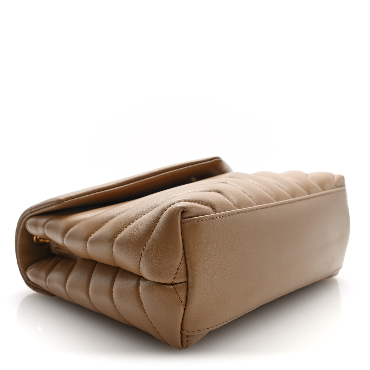 Saint Laurent Calfskin Y Quilted Monogram Small Loulou Chain Satchel Natural Tan 4 of 9