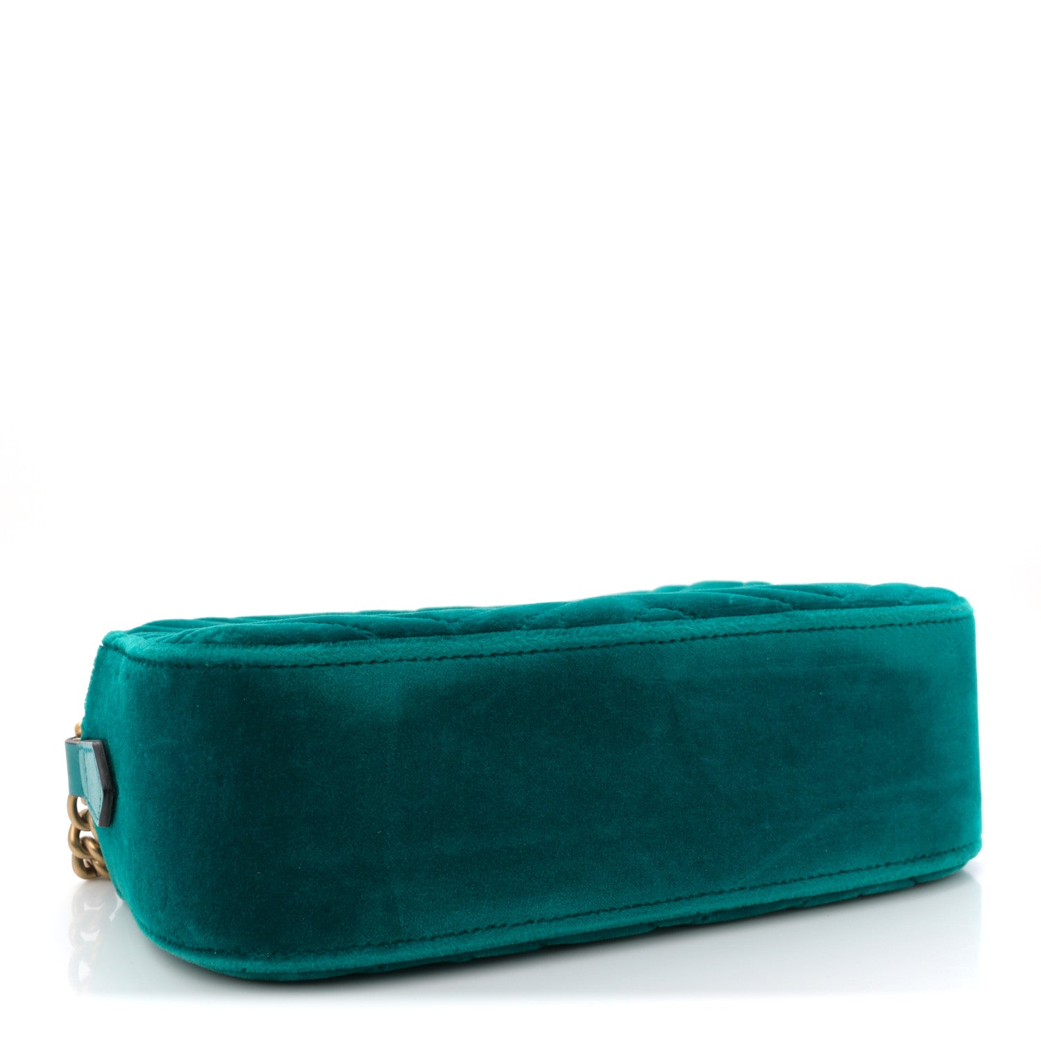 Gucci Velvet Matelasse Small GG Marmont Chain Shoulder Bag Pavone Cyan 4 of 10