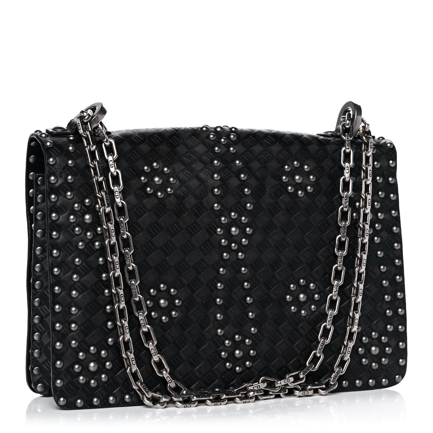 Christian Dior Calfskin Studded Dio(r)evolution Flap Bag Black 2 of 8