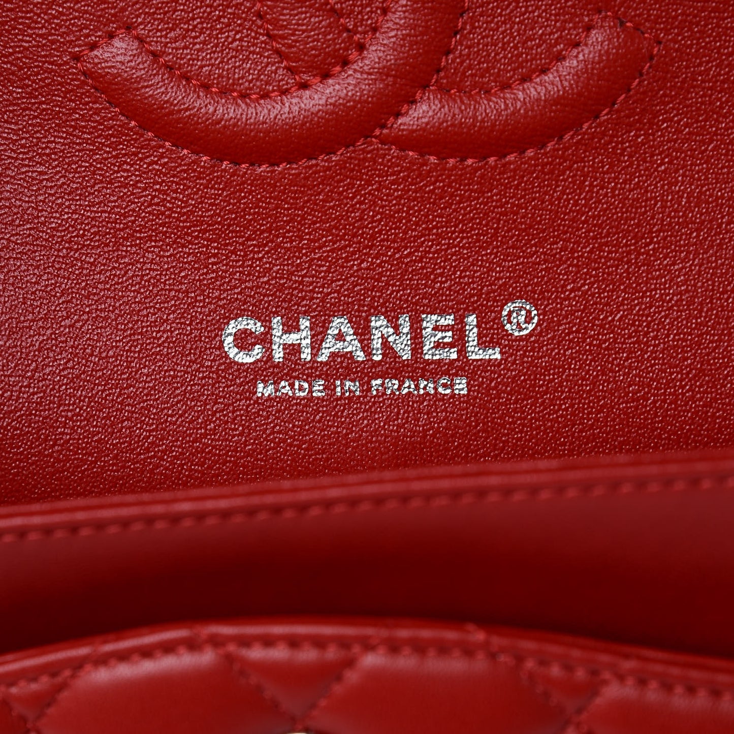 Lambskin Quilted Medium Double Flap Red