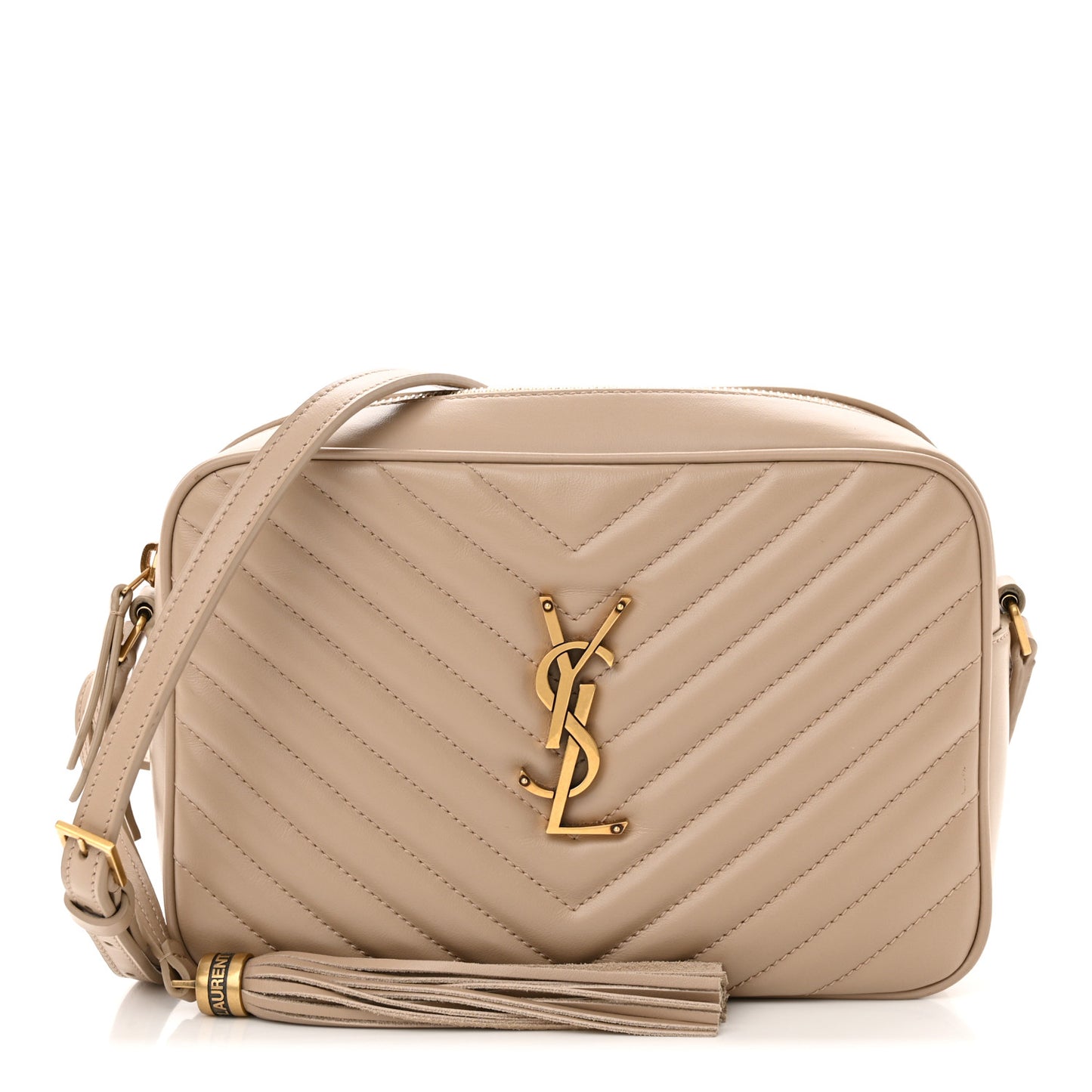 Calfskin Matelasse Monogram Lou Camera Bag Dark Beige