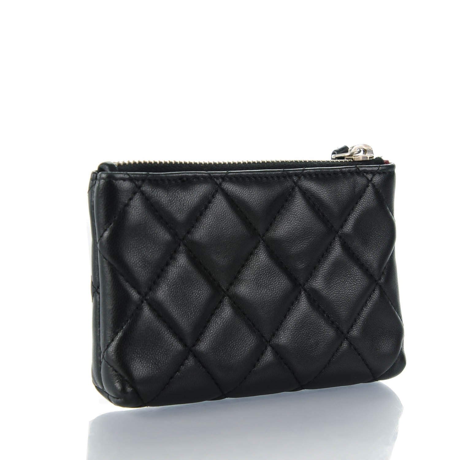 Chanel Lambskin Quilted Key Holder Case Black 3 of 7