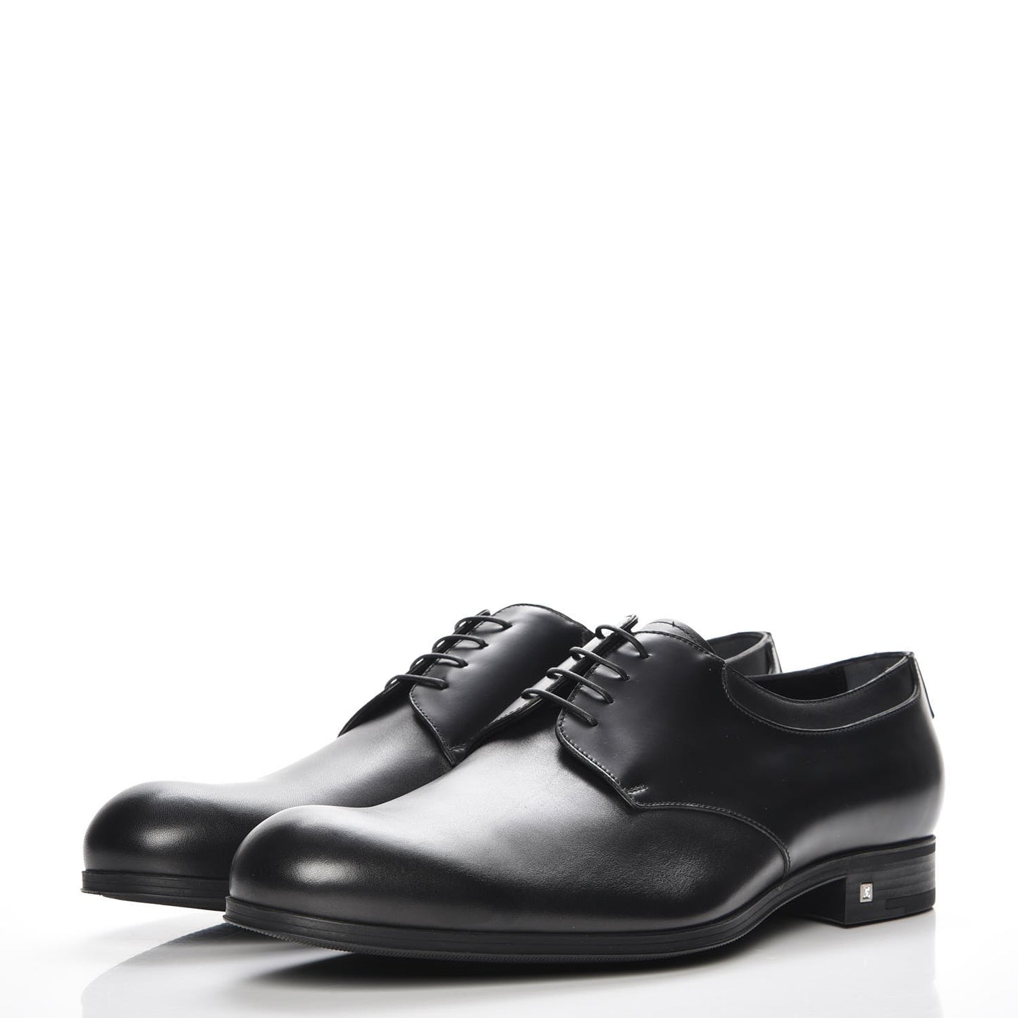 Lambskin Derby Lace Up Shoes 8 Black