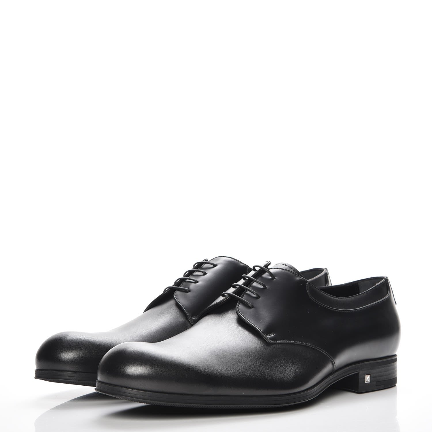Louis Vuitton Lambskin Derby Lace Up Shoes 8 Black 3 of 7