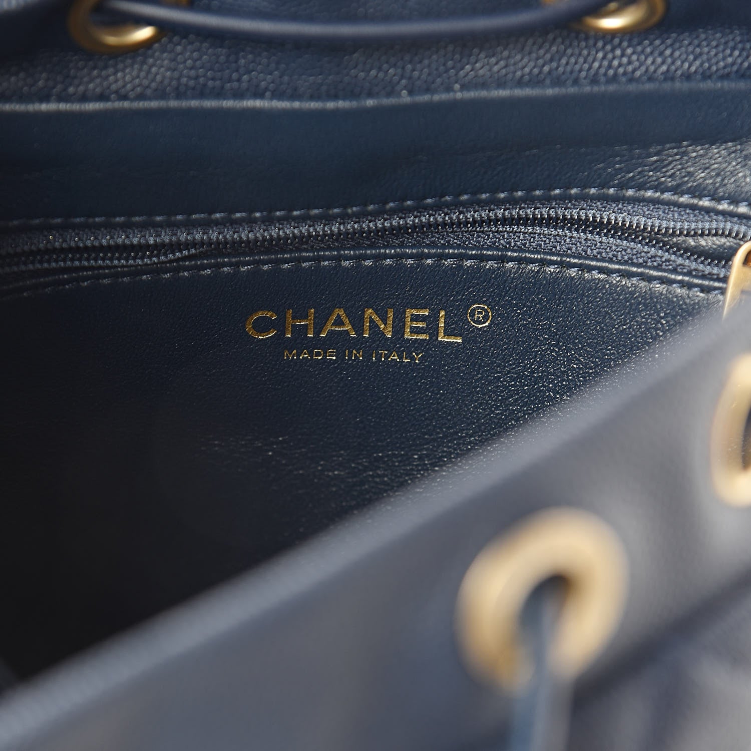 Chanel Caviar Quilted Filigree Backpack Navy 6 of 10