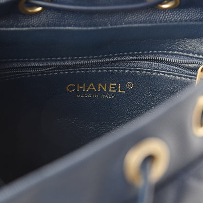 Chanel Caviar Quilted Filigree Backpack Navy 6 of 10