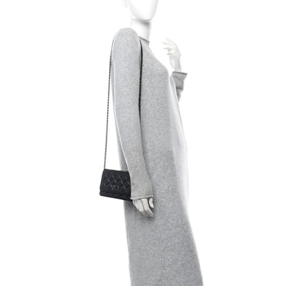 Chanel Aged Calfskin Quilted Mini Reissue Wallet On Chain WOC So Black 2 of 14