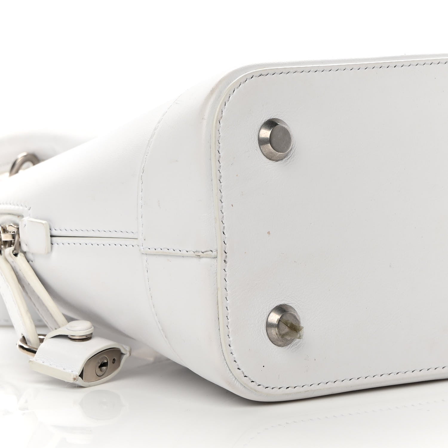 Balenciaga Smooth Calfskin 3D Logo S Ville Top Handle Bag White Screen Blue Black 9 of 20