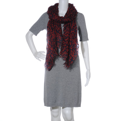 Louis Vuitton Cashmere Silk Leopard Stole Navy 3 of 5