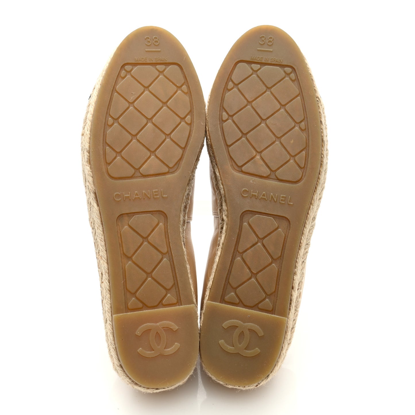 Lambskin CC Espadrilles 38 Beige Black