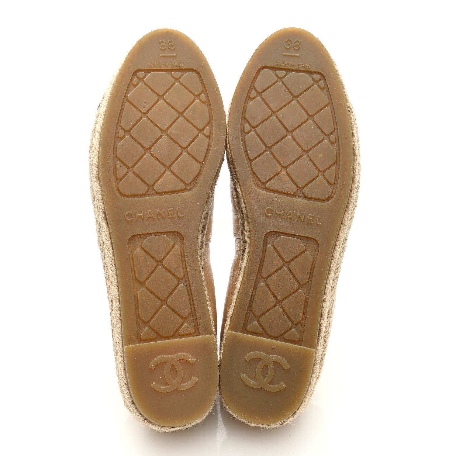Chanel Lambskin CC Espadrilles 38 Beige Black 5 of 9