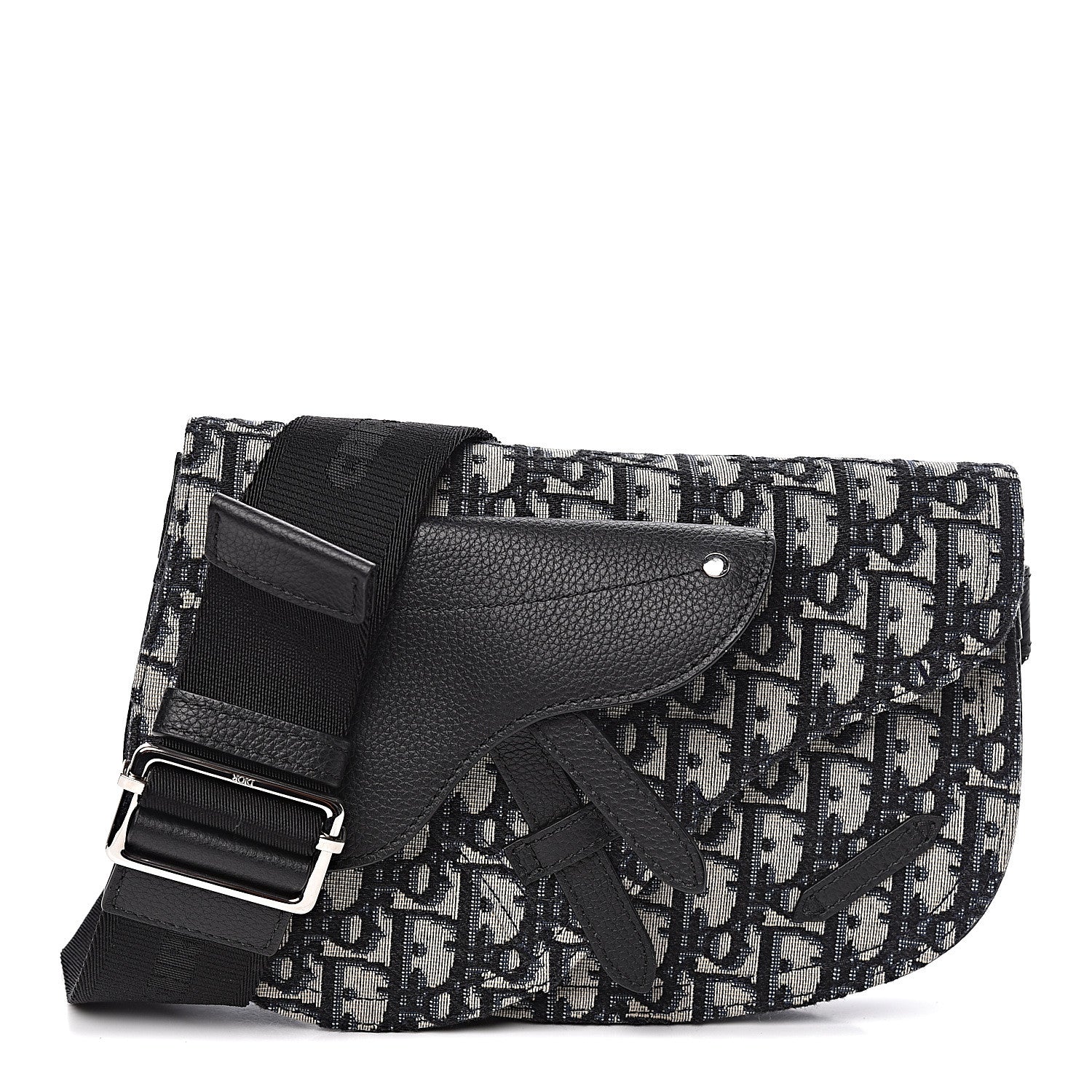 Christian Dior Oblique Saddle Messenger Pouch Beige Black 2 of 10