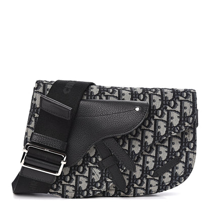 Christian Dior Oblique Saddle Messenger Pouch Beige Black 2 of 10