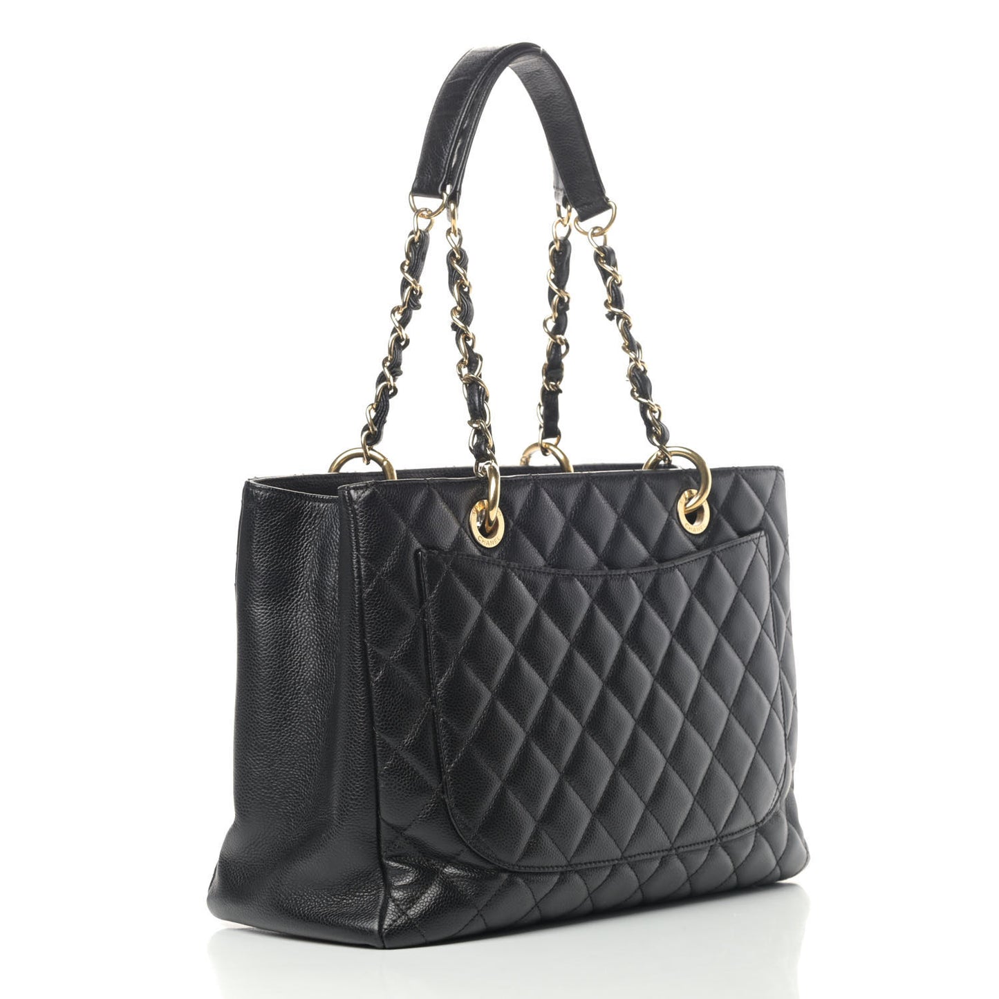 Caviar Quilted Grand Shopping Tote GST Black