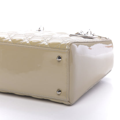 Christian Dior Patent Cannage Medium Lady Dior Beige 9 of 10