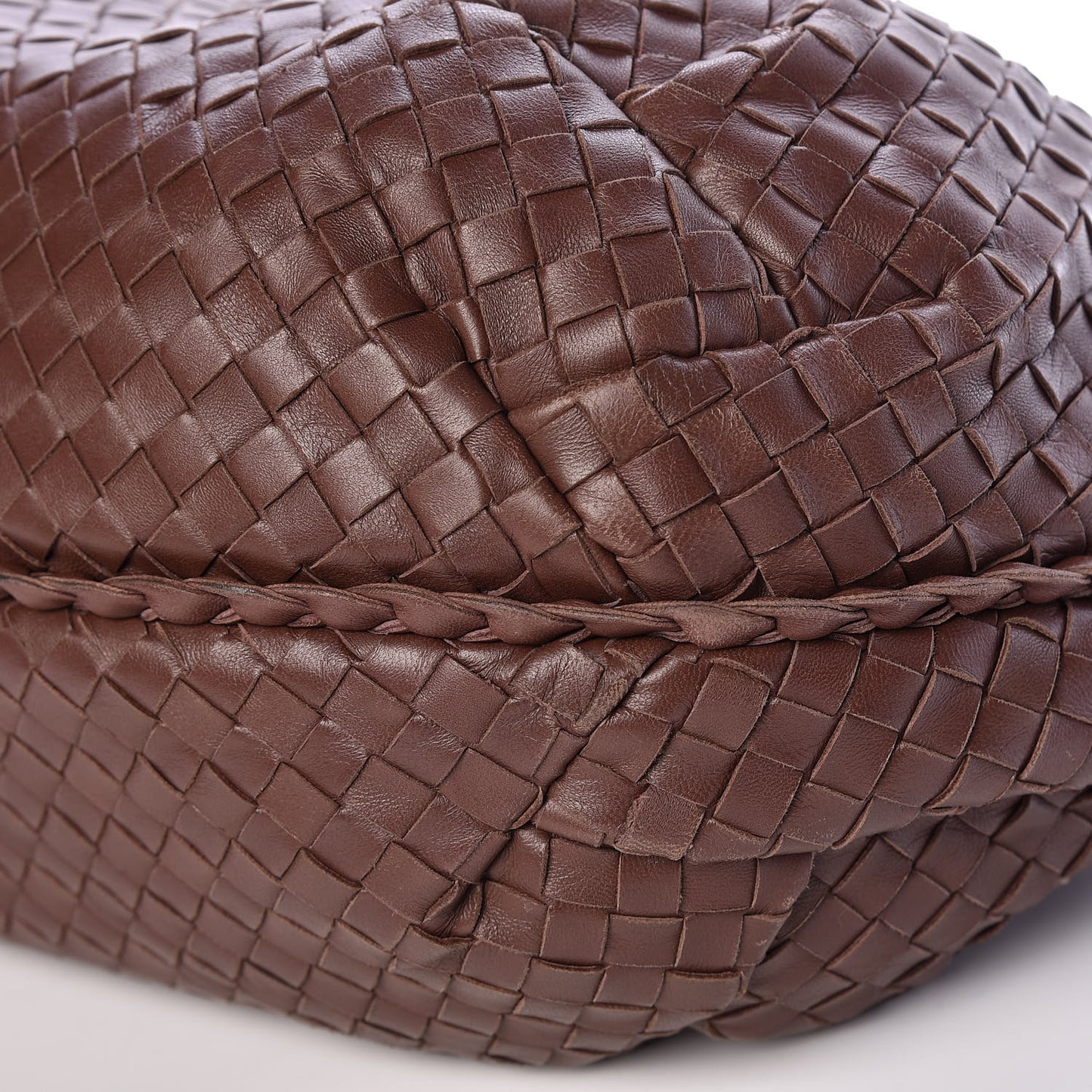 Nappa Intrecciato Medium Belly Veneta Hobo Truffle