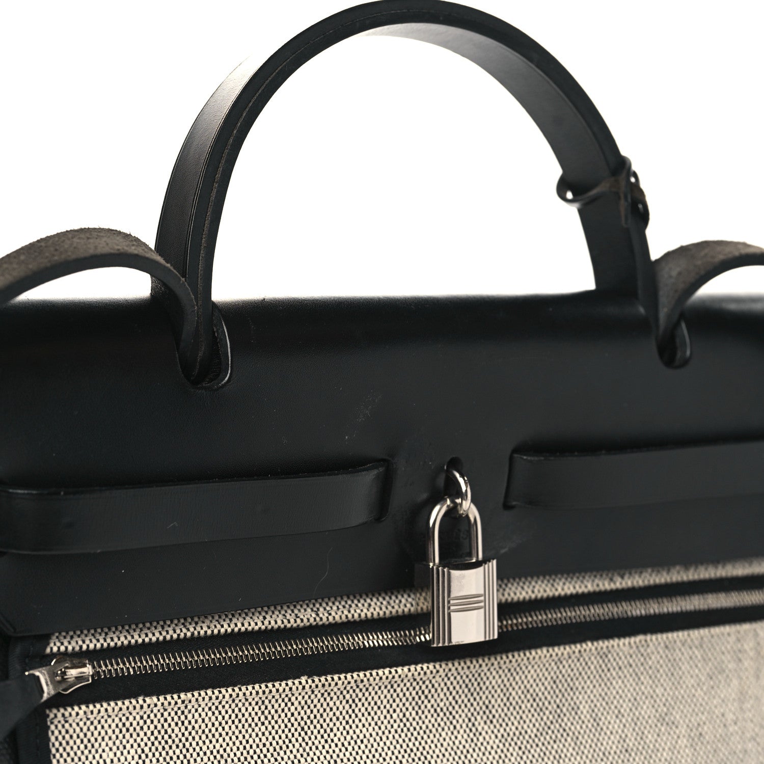 Hermes Toile H Berline Vache Hunter Herbag Zip PM 31 Black Ecru 11 of 11