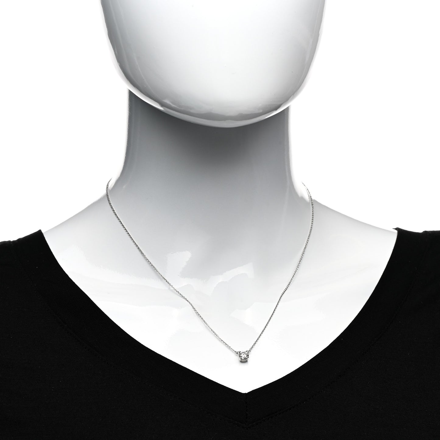 Platinum Diamond .66ct Solitaire Pendant Necklace