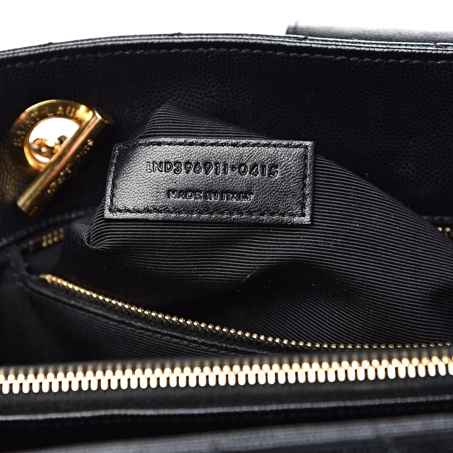 Grain De Poudre Matelasse Chevron Monogram Shopping Bag Black