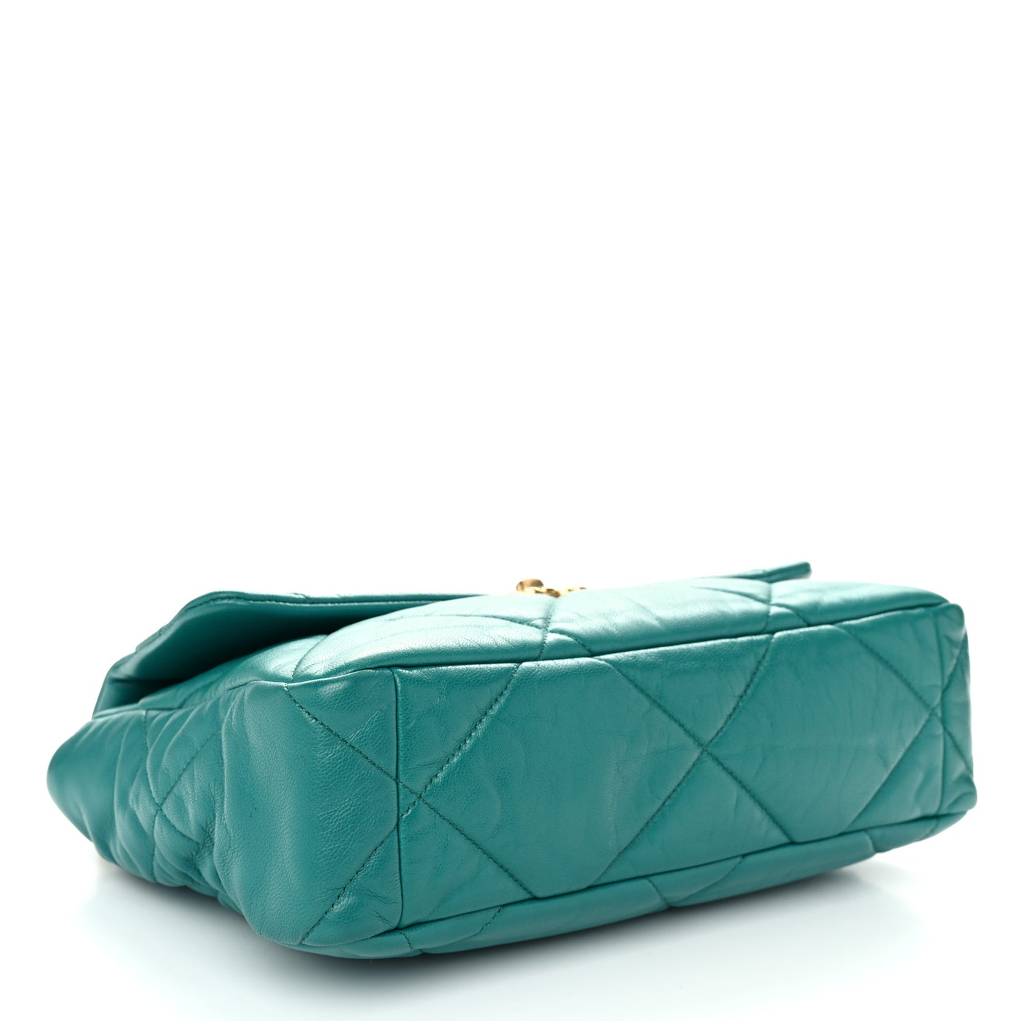 Lambskin Quilted Large Chanel 19 Flap Dark Green