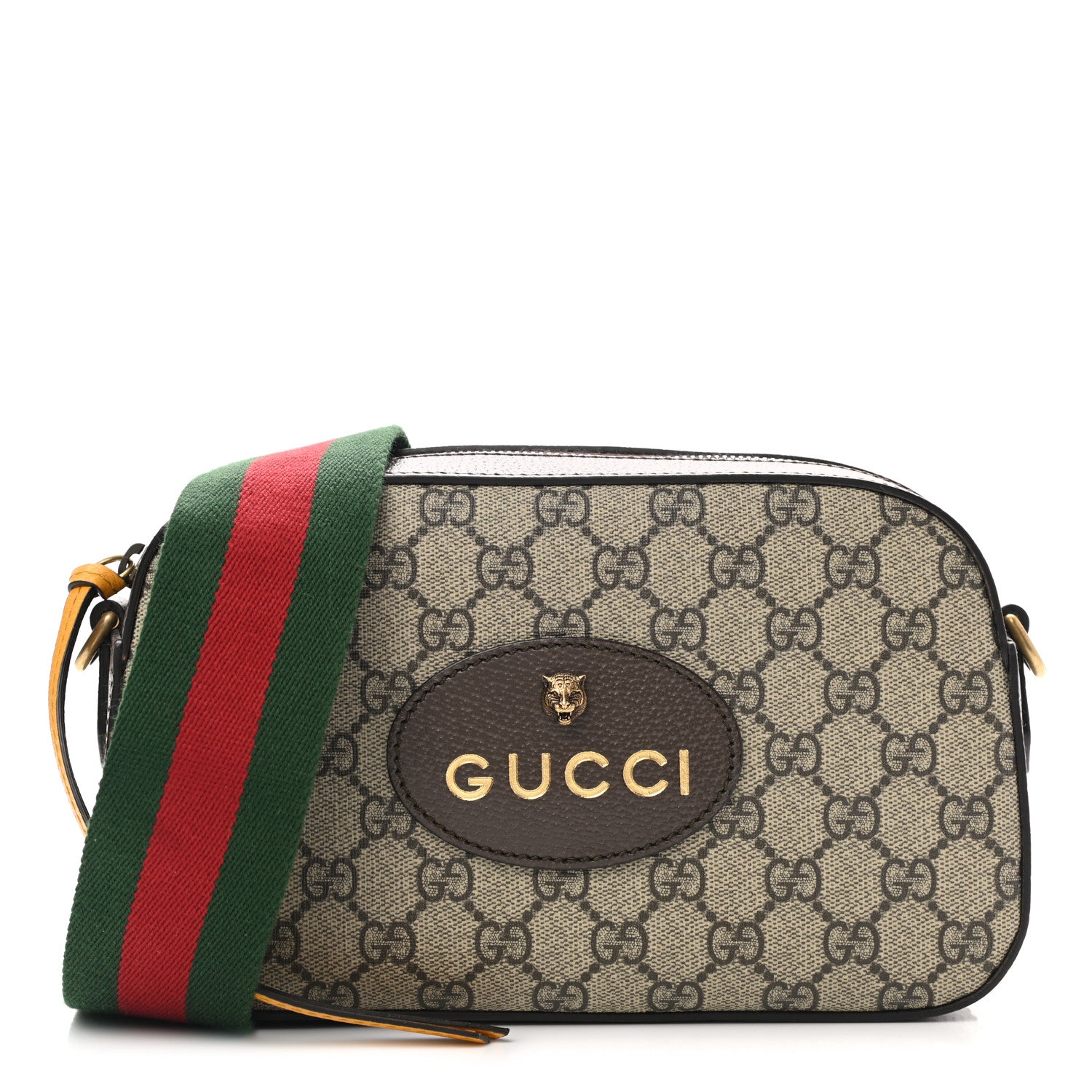 Gucci GG Supreme Monogram Web Neo Vintage Shoulder Bag Beige New Acero Crop 1 of 9
