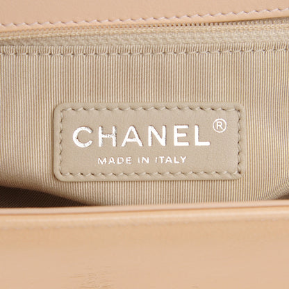 Chanel Patent Goatskin Quilted New Medium Boy Flap Beige Clair 7 of 9
