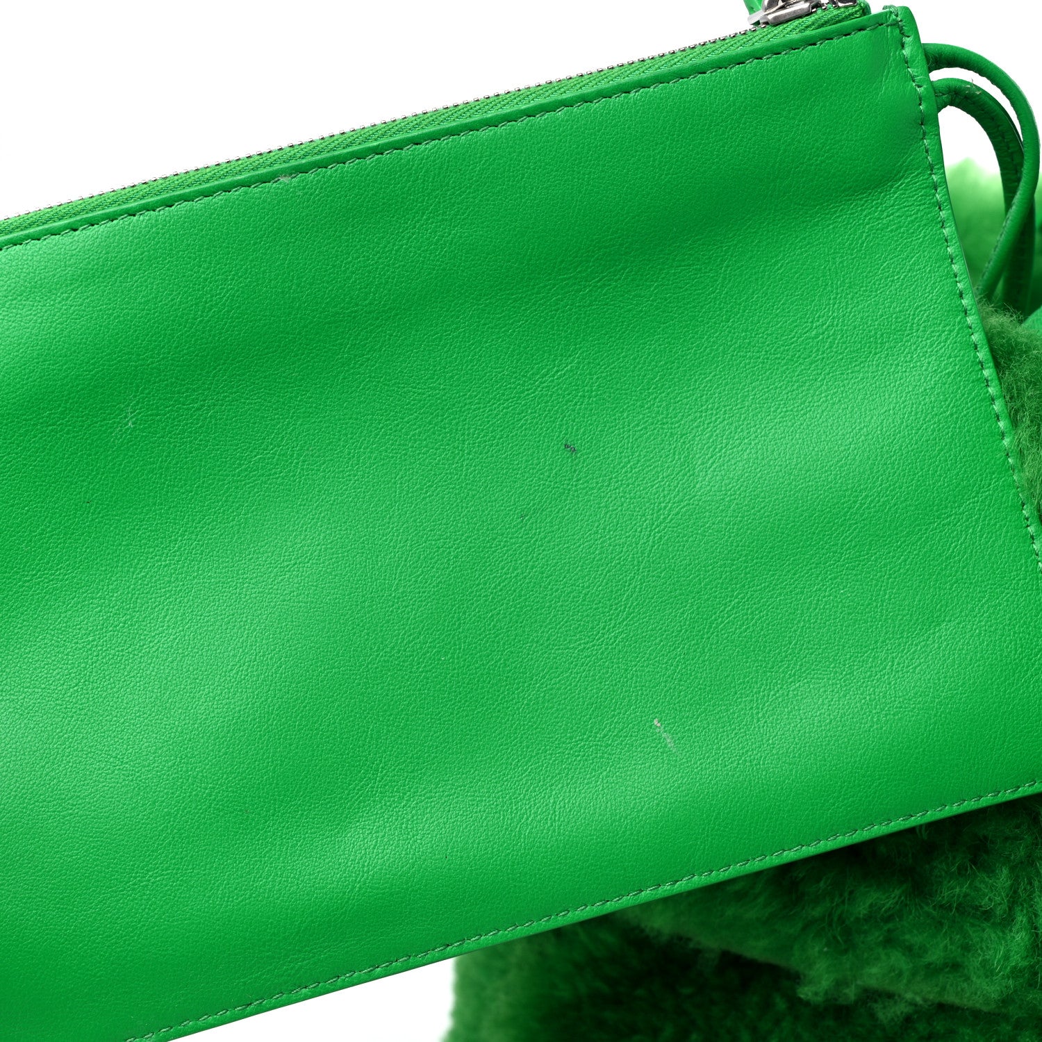 Bottega Veneta Shearling Small Intrecciato Arco Tote Parakeet 12 of 12