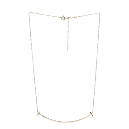 Tiffany 18K Yellow Gold Large T Smile Pendant Necklace 3 of 7