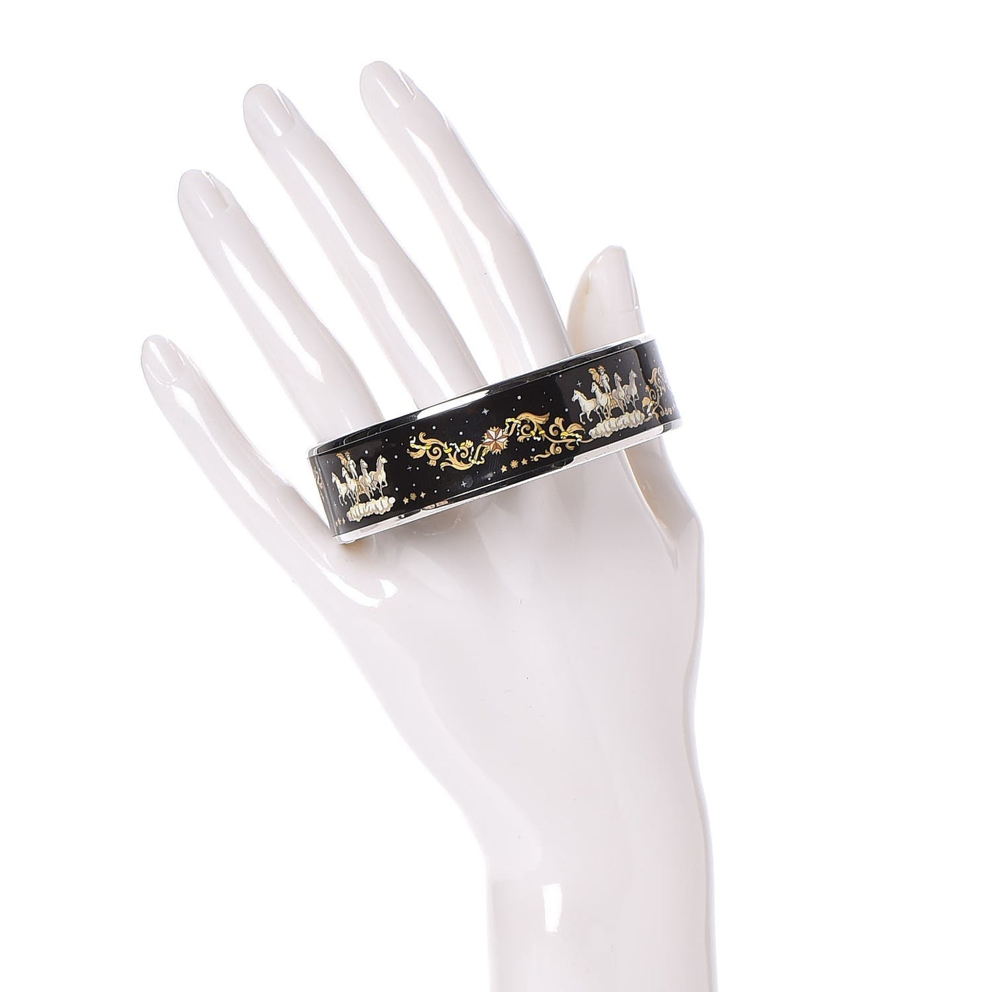 Enamel Printed Celestial Mythology Wide Bracelet 70 Black