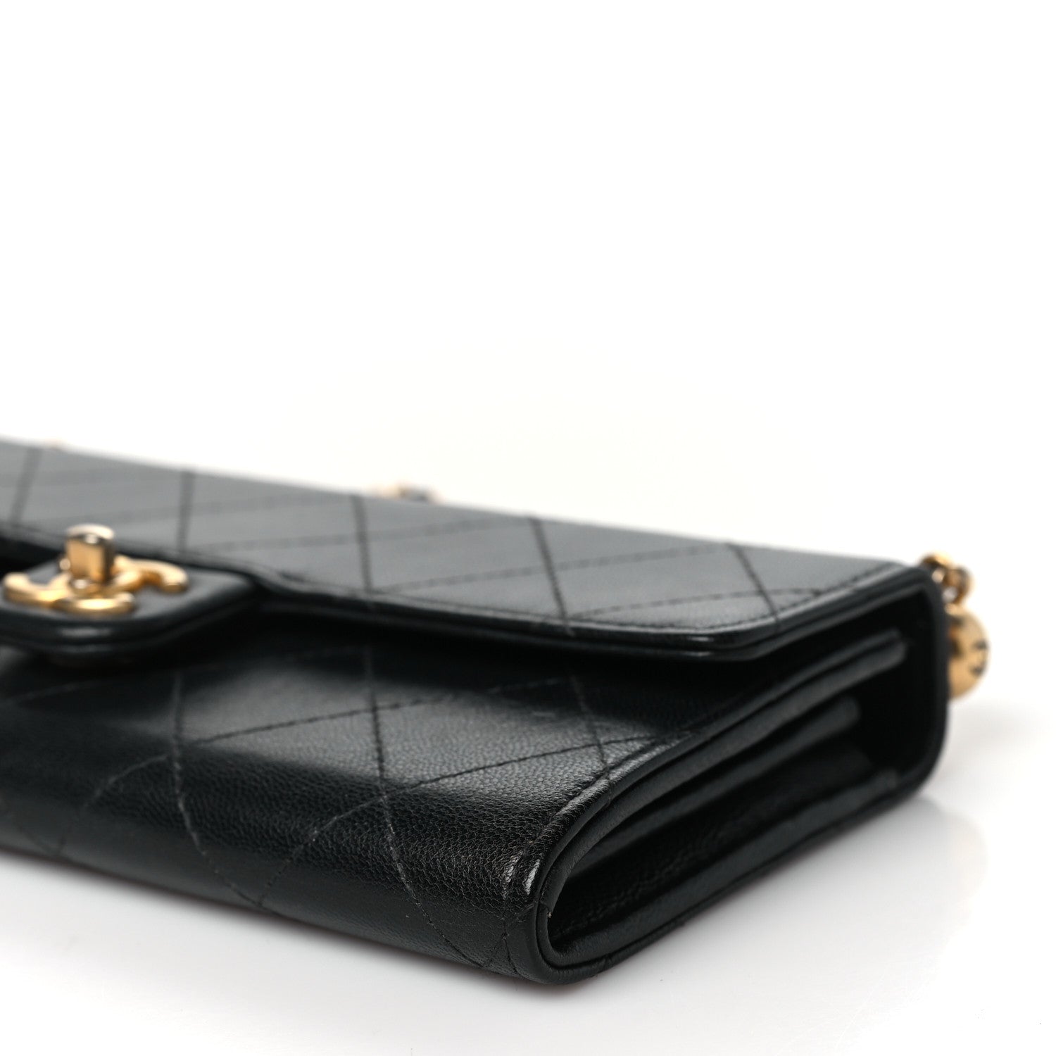 Chanel Goatskin Quilted Chic Pearls Clutch With Chain Black 11 of 13