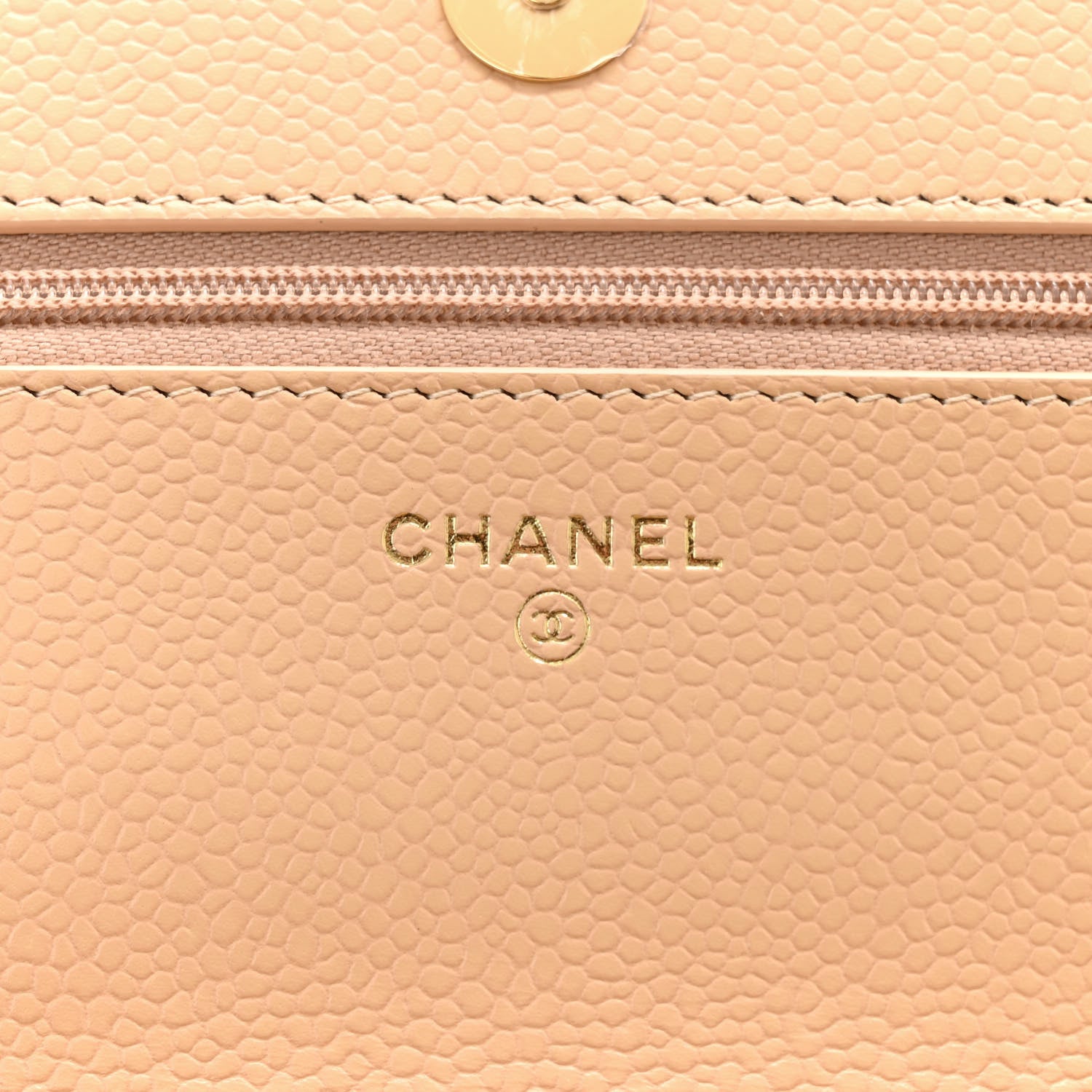 Chanel Caviar Quilted Wallet on Chain WOC Beige 6 of 12