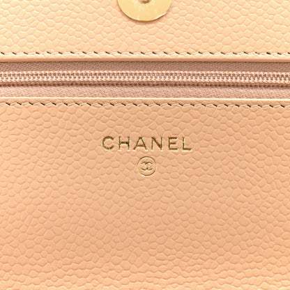 Chanel Caviar Quilted Wallet on Chain WOC Beige 6 of 12
