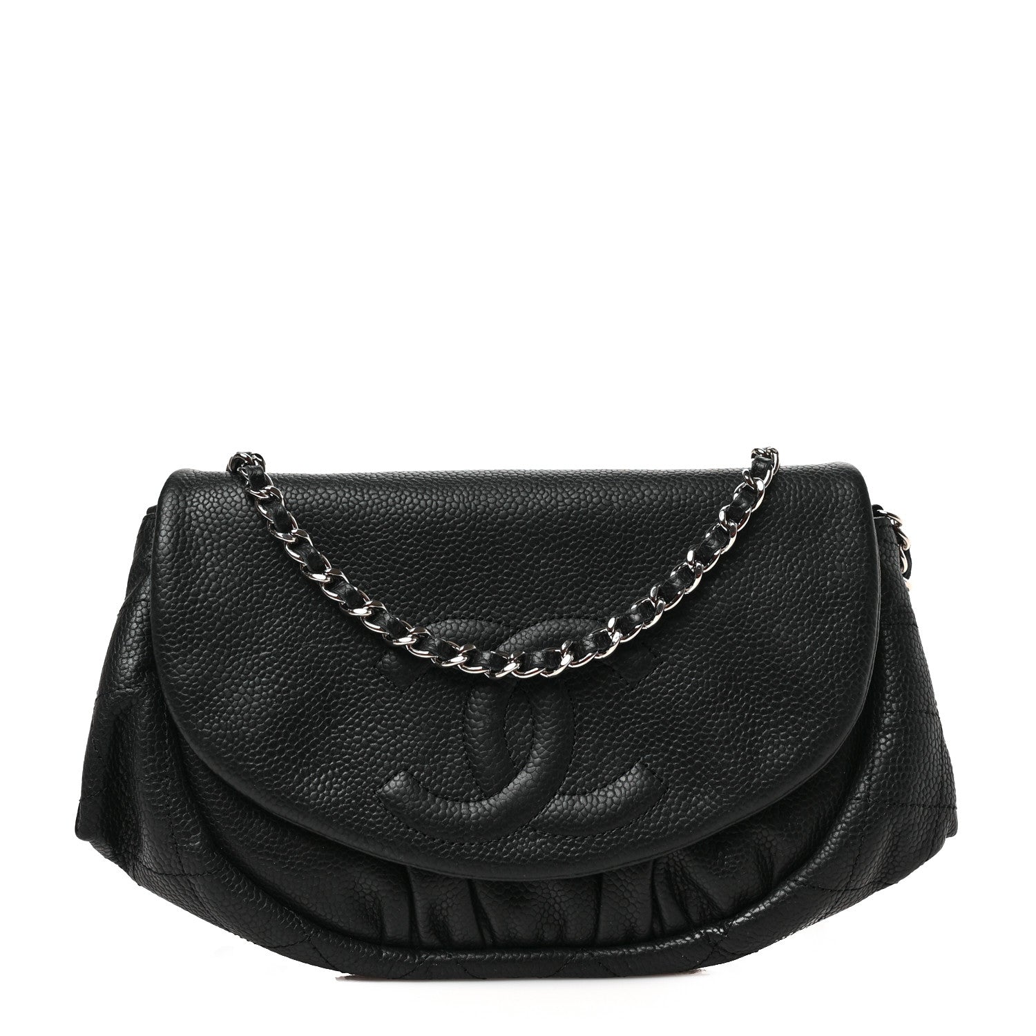 Chanel Caviar Half Moon Wallet On Chain WOC Black 1 of 9